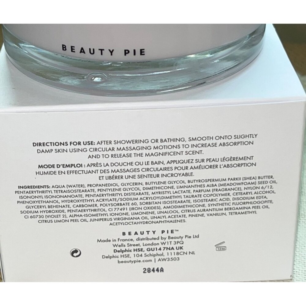 Orris Florentina Body Cream 180 ml 6 oz Jar Beauty Pie NIB Perfume Shea Cozy New - Picture 3 of 12
